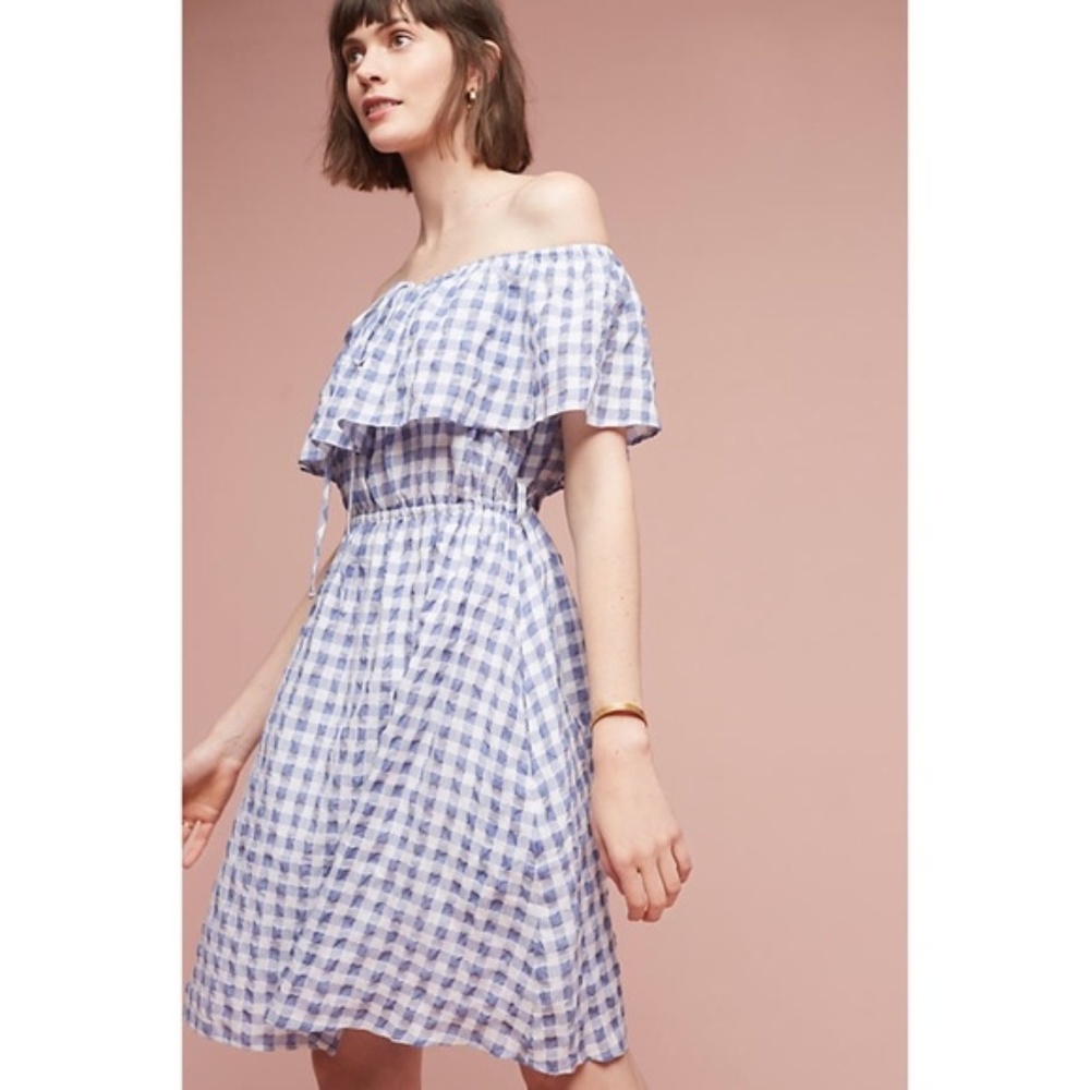 Anthropologie - Gingham Off-The-Shoulder